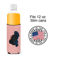 Load image into Gallery viewer, Norfolk Black Turkey Pink Check   Hugger for slim cans
