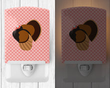 Load image into Gallery viewer, Bronze Turkey Pink Check Ceramic Night Light BB7986CNL