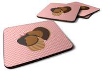 Load image into Gallery viewer, Bronze Turkey Pink Check Foam Coaster  BB7986FC