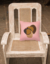 Load image into Gallery viewer, Bronze Turkey Pink Check Fabric Decorative Pillow BB7986PW1818