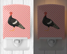 Load image into Gallery viewer, Marragansett Turkey Pink Check Ceramic Night Light BB7987CNL
