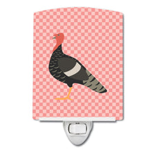 Load image into Gallery viewer, Marragansett Turkey Pink Check Ceramic Night Light BB7987CNL
