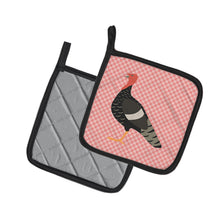 Load image into Gallery viewer, Marragansett Turkey Pink Check Pot Holders - Set of 2 - Heat-Resistant Kitchen Essentials BB7987PTHD