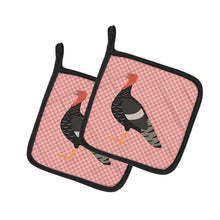 Load image into Gallery viewer, Marragansett Turkey Pink Check Pot Holders - Set of 2 - Heat-Resistant Kitchen Essentials BB7987PTHD