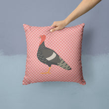 Load image into Gallery viewer, Marragansett Turkey Pink Check Throw Pillow - 14x14 Decorative Pillow – Art for Your Home &amp; Patio BB7987PW1414