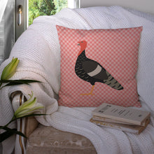 Load image into Gallery viewer, Marragansett Turkey Pink Check Throw Pillow - 14x14 Decorative Pillow – Art for Your Home &amp; Patio BB7987PW1414