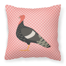 Load image into Gallery viewer, Marragansett Turkey Pink Check Fabric Decorative Pillow BB7987PW1818