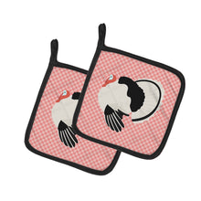 Load image into Gallery viewer, Royal Palm Turkey Pink Check Pot Holders - Set of 2 - Heat-Resistant Kitchen Essentials BB7988PTHD