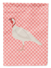 Load image into Gallery viewer, Beltsville Small White Turkey Hen Pink Check Garden Flag - Outdoor Decorative Yard Flag