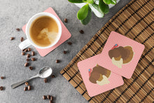 Load image into Gallery viewer, French Turkey Dindon Pink Check Foam Coaster  BB7990FC