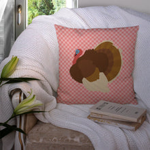 Load image into Gallery viewer, French Turkey Dindon Pink Check Throw Pillow - 14x14 Decorative Pillow – Art for Your Home &amp; Patio BB7990PW1414