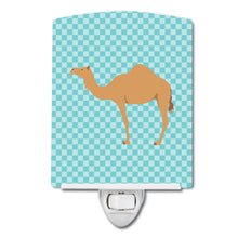 Load image into Gallery viewer, Arabian Camel Dromedary Blue Check Ceramic Night Light BB7991CNL