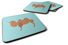 Load image into Gallery viewer, Bactrian Camel Blue Check Foam Coaster  BB7992FC