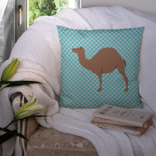 Load image into Gallery viewer, F1 Hybrid Camel Blue Check Throw Pillow - 14x14 Decorative Pillow – Art for Your Home &amp; Patio BB7993PW1414