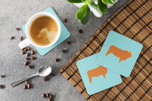 Load image into Gallery viewer, Highland Cow Blue Check Foam Coaster  BB7994FC