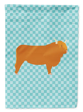 Load image into Gallery viewer, Highland Cow Blue Check Garden Flag - Outdoor Decorative Yard Flag