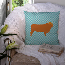 Load image into Gallery viewer, Highland Cow Blue Check Throw Pillow - 14x14 Decorative Pillow – Art for Your Home &amp; Patio BB7994PW1414