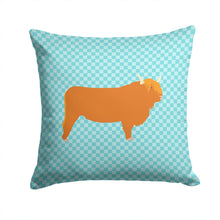 Load image into Gallery viewer, Highland Cow Blue Check Throw Pillow - 14x14 Decorative Pillow – Art for Your Home &amp; Patio BB7994PW1414