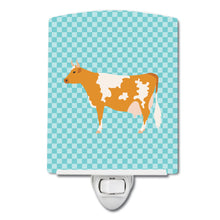 Load image into Gallery viewer, Guernsey Cow Blue Check Ceramic Night Light BB7995CNL