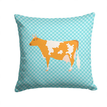 Load image into Gallery viewer, Guernsey Cow Blue Check Throw Pillow - 14x14 Decorative Pillow – Art for Your Home &amp; Patio BB7995PW1414