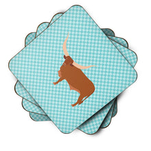 Load image into Gallery viewer, Ankole-Watusu Cow Blue Check Foam Coaster  BB7997FC