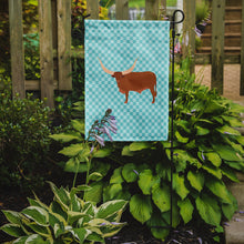 Load image into Gallery viewer, Ankole-Watusu Cow Blue Check Garden Flag - Outdoor Decorative Yard Flag