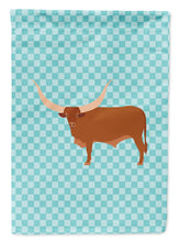 Load image into Gallery viewer, Ankole-Watusu Cow Blue Check Garden Flag - Outdoor Decorative Yard Flag