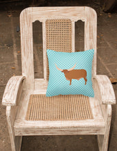 Load image into Gallery viewer, Ankole-Watusu Cow Blue Check Fabric Decorative Pillow BB7997PW1818
