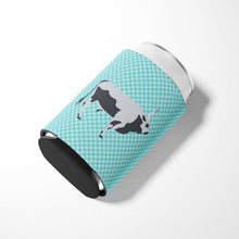 Load image into Gallery viewer, Hungarian Grey Steppe Cow Blue Check Can or Bottle Hugger BB7998CC