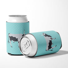 Load image into Gallery viewer, Hungarian Grey Steppe Cow Blue Check Can or Bottle Hugger BB7998CC