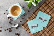 Load image into Gallery viewer, Hungarian Grey Steppe Cow Blue Check Foam Coaster  BB7998FC