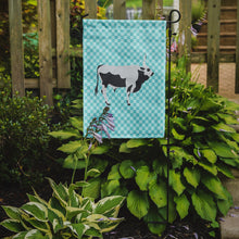 Load image into Gallery viewer, Hungarian Grey Steppe Cow Blue Check Garden Flag - Outdoor Decorative Yard Flag