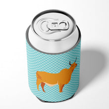 Load image into Gallery viewer, Zebu Indicine Cow Blue Check Can or Bottle Hugger BB7999CC