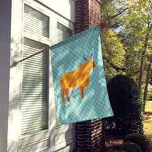 Load image into Gallery viewer, Zebu Indicine Cow Blue Check Flag Canvas House Size BB7999CHF