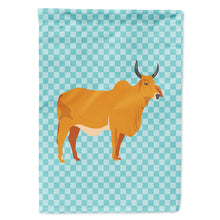 Load image into Gallery viewer, Zebu Indicine Cow Blue Check Flag Canvas House Size BB7999CHF