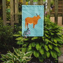 Load image into Gallery viewer, Zebu Indicine Cow Blue Check Garden Flag - Outdoor Decorative Yard Flag