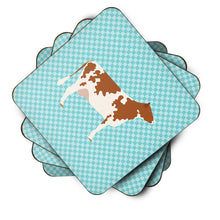 Load image into Gallery viewer, Ayrshire Cow Blue Check Foam Coaster  BB8001FC