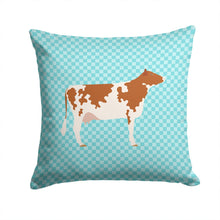 Load image into Gallery viewer, Ayrshire Cow Blue Check Throw Pillow - 14x14 Decorative Pillow – Art for Your Home &amp; Patio BB8001PW1414