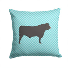 Load image into Gallery viewer, Black Angus Cow Blue Check Throw Pillow - 14x14 Decorative Pillow – Art for Your Home &amp; Patio BB8002PW1414