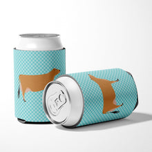Load image into Gallery viewer, Jersey Cow Blue Check Can or Bottle Hugger BB8003CC