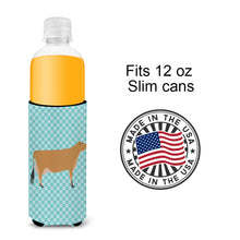 Load image into Gallery viewer, Jersey Cow Blue Check   Hugger for slim cans