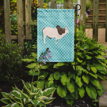 Load image into Gallery viewer, Malvi Cow Blue Check Garden Flag - Outdoor Decorative Yard Flag