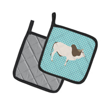 Load image into Gallery viewer, Malvi Cow Blue Check Pot Holders - Set of 2 - Heat-Resistant Kitchen Essentials BB8004PTHD