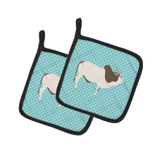 Load image into Gallery viewer, Malvi Cow Blue Check Pot Holders - Set of 2 - Heat-Resistant Kitchen Essentials BB8004PTHD