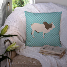Load image into Gallery viewer, Malvi Cow Blue Check Throw Pillow - 14x14 Decorative Pillow – Art for Your Home &amp; Patio BB8004PW1414