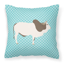 Load image into Gallery viewer, Malvi Cow Blue Check Fabric Decorative Pillow BB8004PW1818