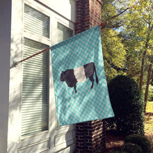 Load image into Gallery viewer, Belted Galloway Cow Blue Check Flag Canvas House Size BB8005CHF