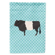 Load image into Gallery viewer, Belted Galloway Cow Blue Check Flag Canvas House Size BB8005CHF