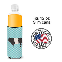 Load image into Gallery viewer, Belted Galloway Cow Blue Check   Hugger for slim cans