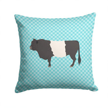 Load image into Gallery viewer, Belted Galloway Cow Blue Check Throw Pillow - 14x14 Decorative Pillow – Art for Your Home &amp; Patio BB8005PW1414